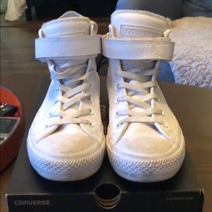 High top leather converse sneakers